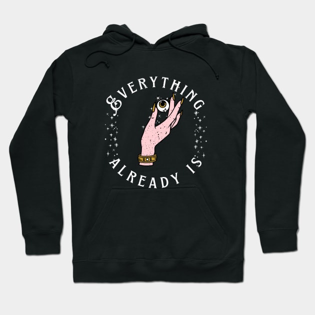 Positive Manifestation Hand holding all seeing eye Hoodie by Juliet & Gin